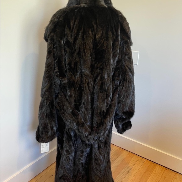 SOLD:Mens full length Black Mink Coat XXL/XXXL (52) - Picture 7 of 9